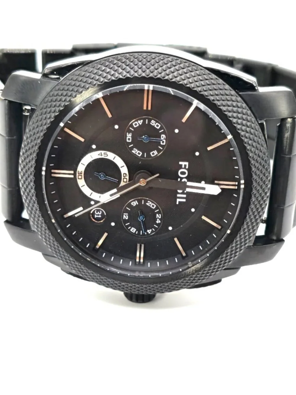 Fossil Machine FS4552 Men's Black Chronograph Watch 45mm